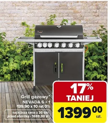 Grill gazowy Nevada 6+1 promocja w Carrefour