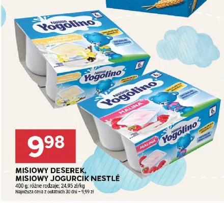 Misiowy deserek Nestlé Yogolino o smaku waniliowym 4-pak 100 g promocja w Stokrotka