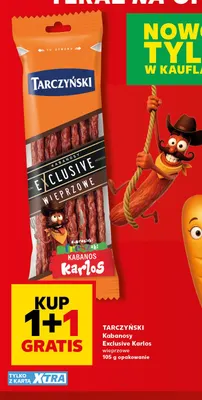 Kabanosy Exclusive Karlos wieprzowe Tarczyński promocja w Kaufland