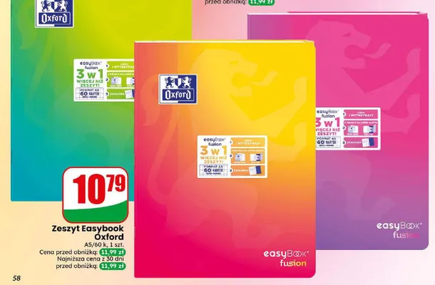 Zeszyt Easybook Oxford A5 60 kartek promocja w Dino