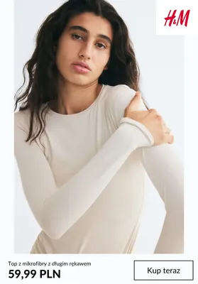 Top z mikrofibry z długim rękawem H & M promocja w H&M