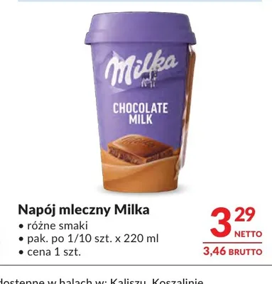 Napój mleczny Milka Chocolate Milk promocja w Makro