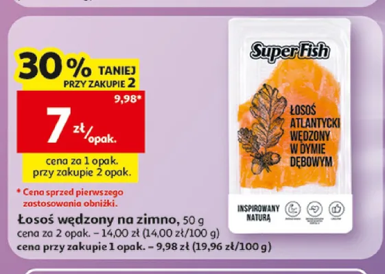 Łosoś wędzony na zimno SuperFish promocja w Auchan