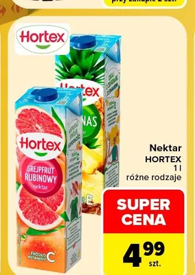 Nektar Hortex grejpfrut rubinowy promocja w Carrefour