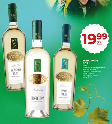 Wino białe Daos Sauvignon Blanc promocja w Duży Ben