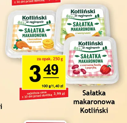 Sałatka makaronowa z czerwoną fasolą i papryką Kotliński promocja w Gram Market