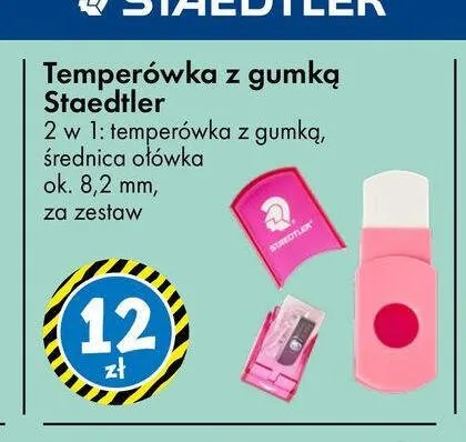 Temperówka z gumką Staedtler promocja w Tedi