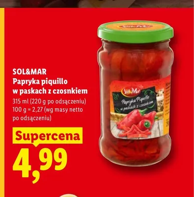 Papryka piquillo w paskach z czosnkiem Sol & Mar promocja w Lidl
