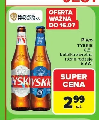 Piwo bezalkoholowe Tyskie Zero promocja w Carrefour