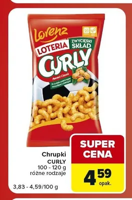 Chrupki Curly Peanut Classic promocja w Carrefour Market