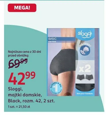 Majtki damskie, Black, rozm. 42 promocja w Rossmann