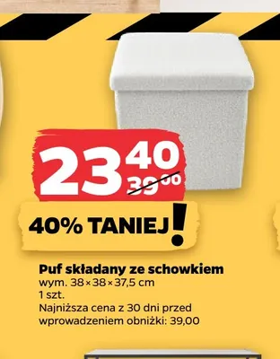 Puf składany ze schowkiem promocja w Netto
