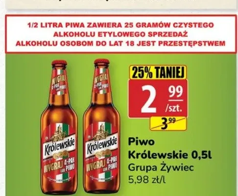 Piwo Królewskie 0,5l promocja w API Market