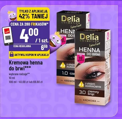 Kremowa henna do brwi czarna Delia promocja w POLOmarket
