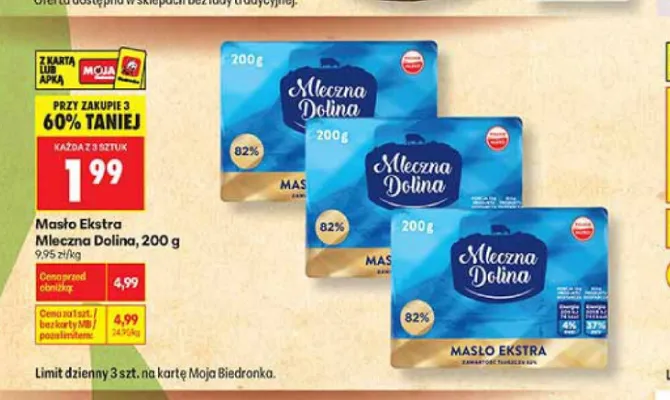 Masło Ekstra Mleczna Dolina promocja w Biedronka