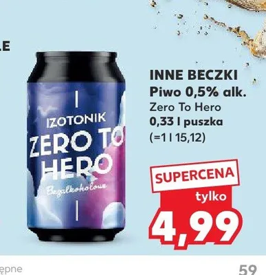 Piwo bezalkoholowe Inne Beczki Zero To Hero promocja w Kaufland