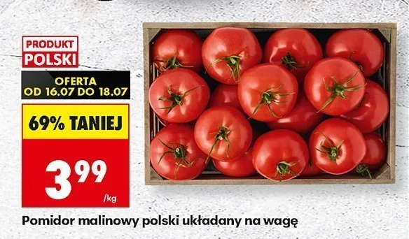 Pomidor malinowy polski układany na wagę promocja w Biedronka