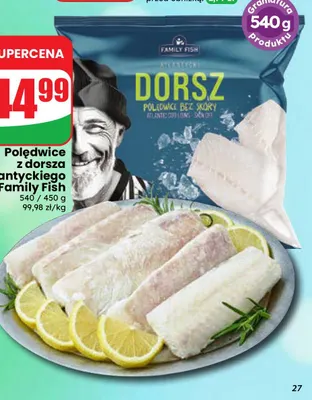 Polędwice z dorsza atlantyckiego Family Fish promocja w Dino
