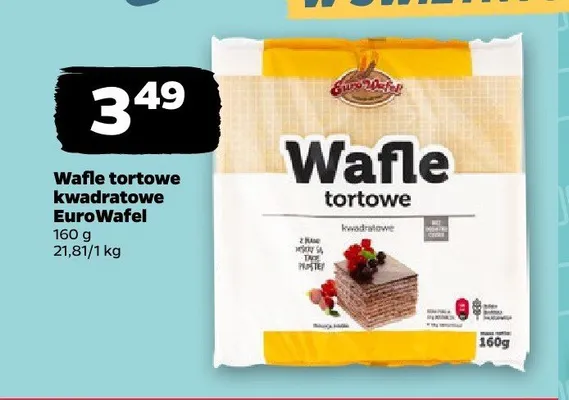 Wafle tortowe kwadratowe EuroWafel promocja w Netto