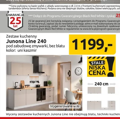 Zestaw kuchenny Junona Line 240 uni kaszmir promocja w Black Red White