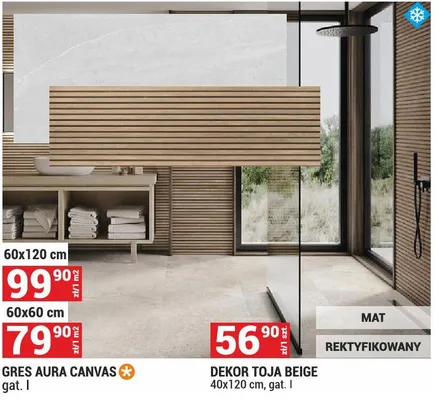 Płytki GRES AURA CANVAS 60x120 cm promocja w Merkury Market