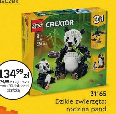 Klocki LEGO 31165 Dzikie zwierzęta: rodzina pand promocja w Empik
