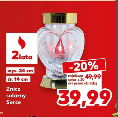 Znicz solarny Serce promocja w Kaufland