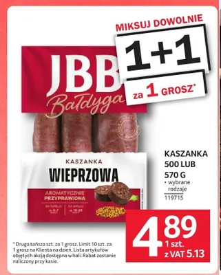 Kaszanka wieprzowa JBB Bałdyga 500 g promocja w Selgros