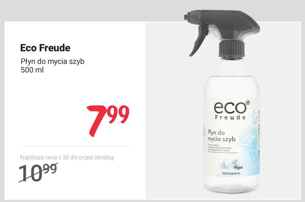Płyn do mycia szyb Eco Freude promocja w Rossmann