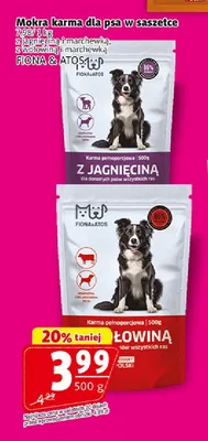 Mokra karma dla psa Fiona & Atos z wołowiną i marchewką promocja w Prim Market