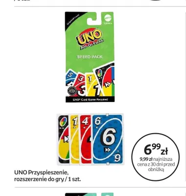 Gra karciana UNO Przyspieszenie rozszerzenie do gry Mattel Games promocja w Empik