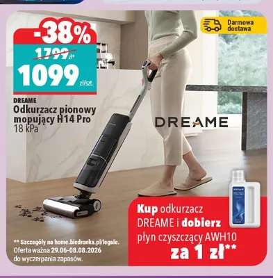 Odkurzacz pionowy mopujący Dreame H14 Pro promocja w Biedronka Home