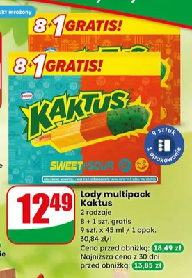 Lody multipack 2 rodzaje 9 promocja w Dino