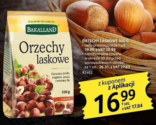 Orzechy laskowe BAKALLAND 300 g promocja w Selgros