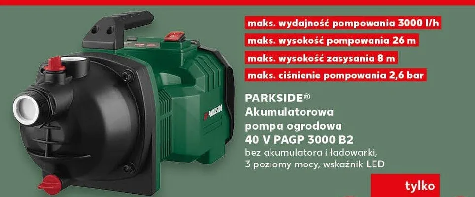 Akumulatorowa pompa ogrodowa 40 V PAGP 3000 B2 promocja w Kaufland
