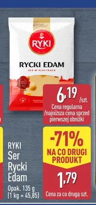 Ser Rycki Edam w plastrach Ryki promocja w Aldi