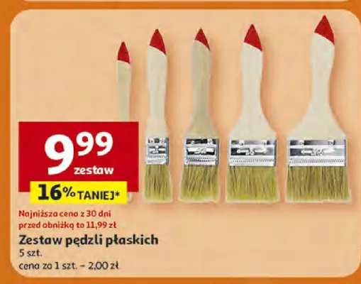 Zestaw pędzli płaskich 5 szt. promocja w Auchan