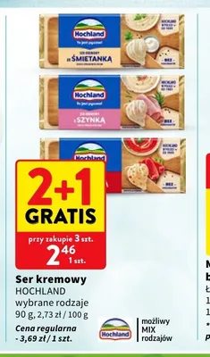 Ser kremowy Hochland z szynką promocja w Intermarche