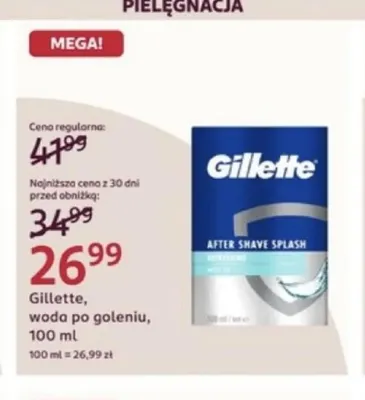 Woda po goleniu Gillette promocja w Rossmann