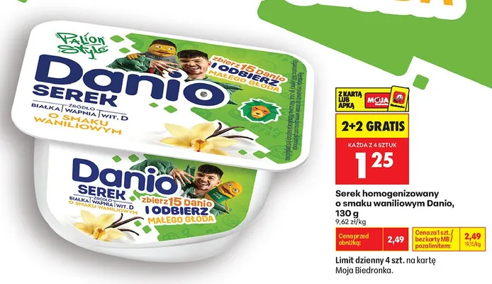 Serek homogenizowany o smaku waniliowym Danio promocja w Biedronka