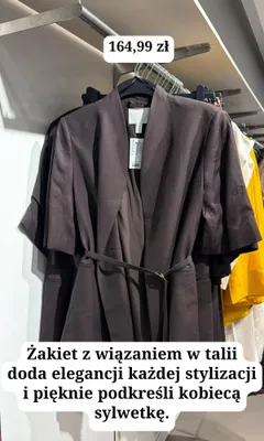 Żakiet z wiązaniem w talii H&M promocja w H&M