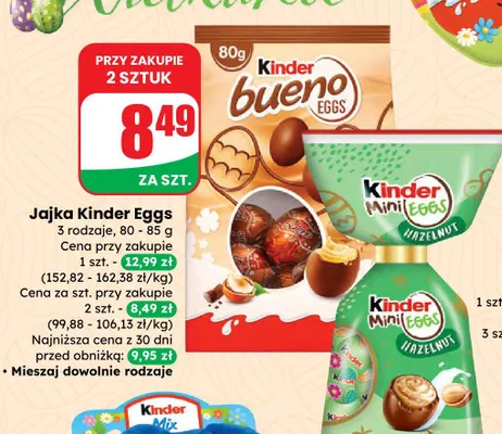 Jajka Kinder Eggs 3 rodzaje promocja w Dino