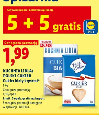 Cukier biały kryształ Polski promocja w Lidl