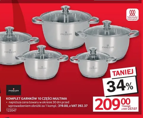 Komplet garnków Zwieger Multima 10 części promocja w Selgros