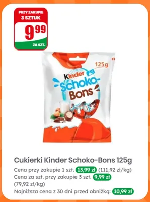 Cukierki Kinder Schoko-Bons promocja w Dino