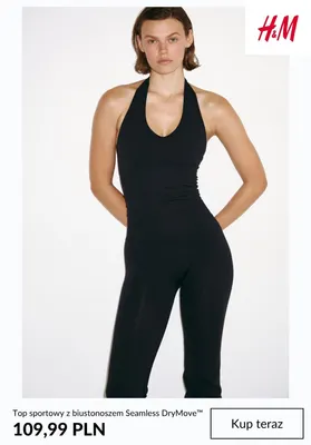 Top sportowy z biustonoszem Seamless DryMove H & M promocja w H&M
