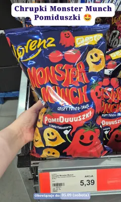 Chrupki Lorenz Monster Munch Pomiduszki promocja w Aldi