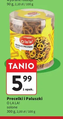 Precelki i paluszki solone O la la! promocja w Intermarche