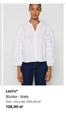 Bluzka Levi's biała promocja w Lounge by Zalando