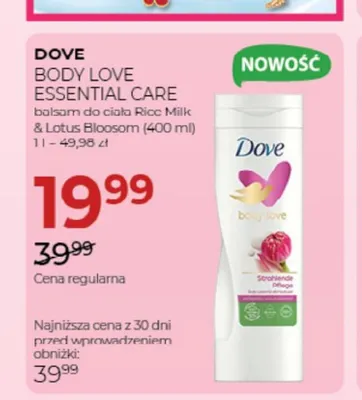 Balsam do ciała Dove Body Love Essential Care promocja w Drogerie Jawa